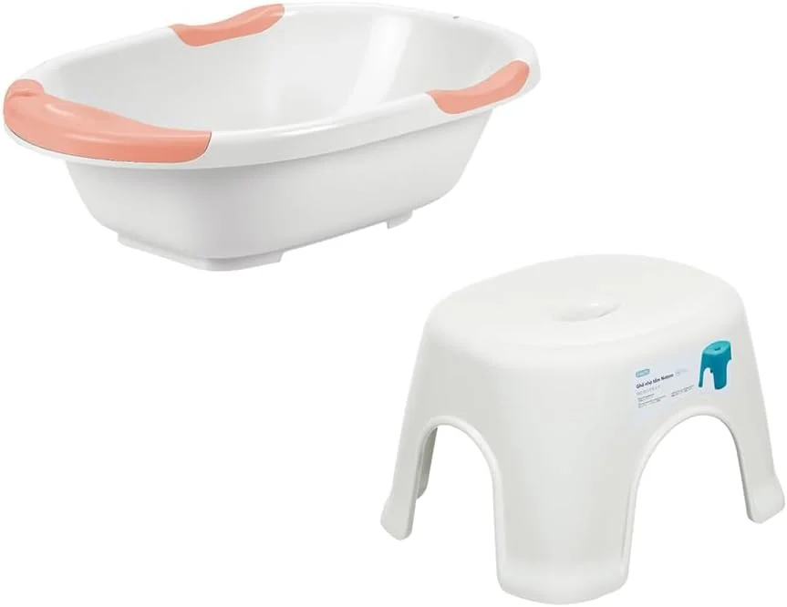 ست 2 تکه وان حمام کودک اینوچی نوتورو پلاس به همراه چهارپایه | ایمن و راحت | چهارپایه پلاستیکی برای آشپزخانه، حمام | پلاستیک PP با کیفیت بالا، مواد افزودنی ضد باکتری، فاقد BPA ست 2 تکه وان حمام کودک اینوچی نوتورو پلاس به همراه چهارپایه | ایمن و راحت | چهارپایه پلاستیکی برای آشپزخانه، حمام | پلاستیک PP با کیفیت بالا، مواد افزودنی ضد باکتری، فاقد BPA