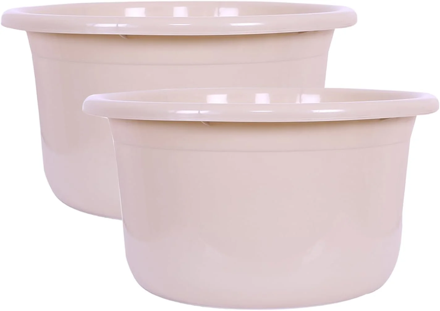 فان هومز بسته 2 عددی وان حمام | وان بزرگ چند منظوره | وان پلاستیکی برای کودک | وان حمام کودک | وان شستشوی لباس برای حمام | وان ظرف غذا | 25 لیتر | بژ