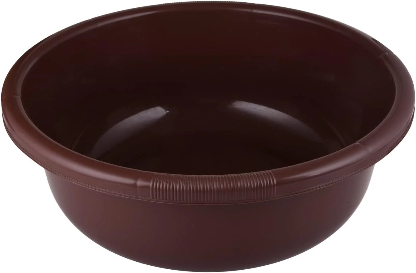 وان حمام خانگی طرح قلب | وان پلاستیکی چند منظوره بزرگ | وان عمیق بادوام برای حمام نوزاد | شستشوی لباس | ظرف غذا | 26 لیتری (قهوه ای)