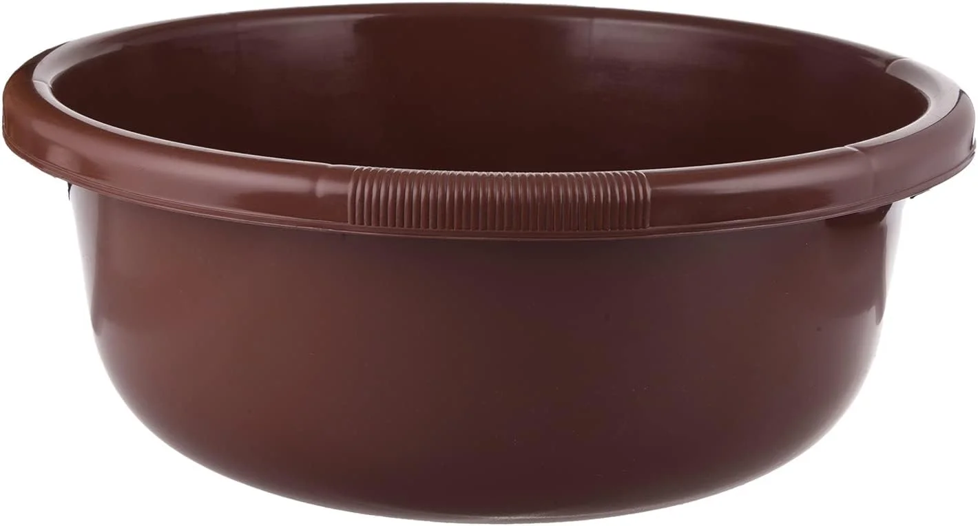 وان حمام خانگی طرح قلب | وان پلاستیکی چند منظوره بزرگ | وان عمیق بادوام برای حمام نوزاد | شستشوی لباس | ظرف غذا | 26 لیتری (قهوه ای)