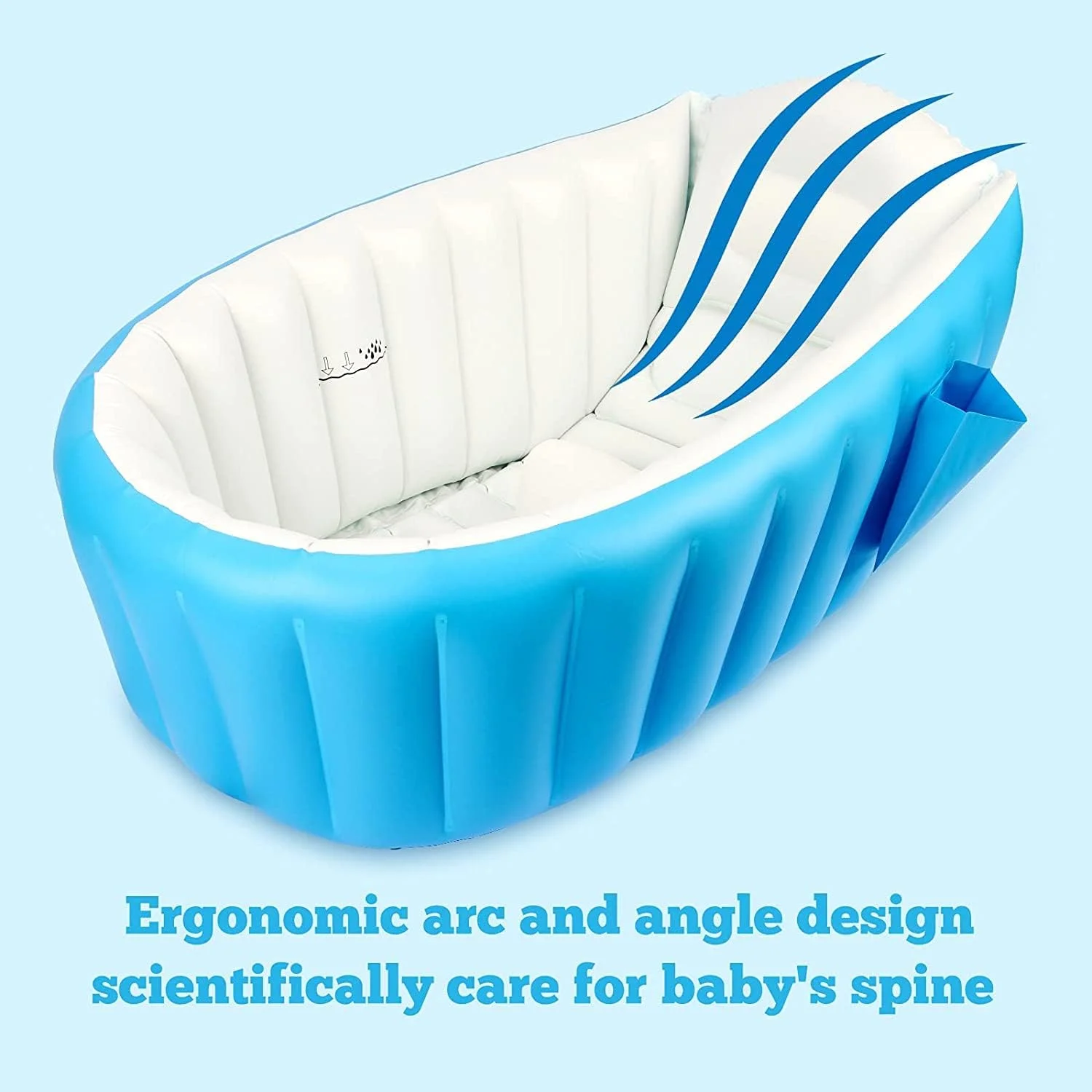 وان بادی کودک، وان حمام بادی کوچک تاشو و قابل حمل ضد لغزش برای نوزاد (آبی)