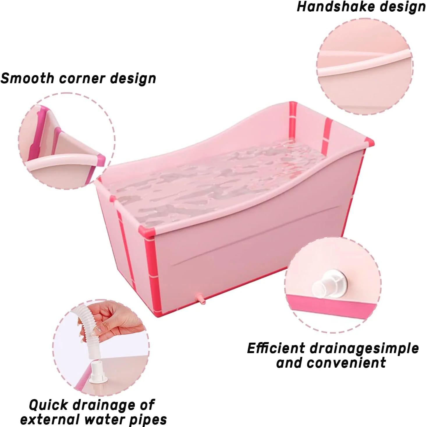 وان حمام تاشو بزرگ برای کودکان نوپا، وان حمام تاشو نوزاد، وان حمام قابل حمل، سبک وزن برای کودکان، دوقلوها و بزرگسالان کوچک
