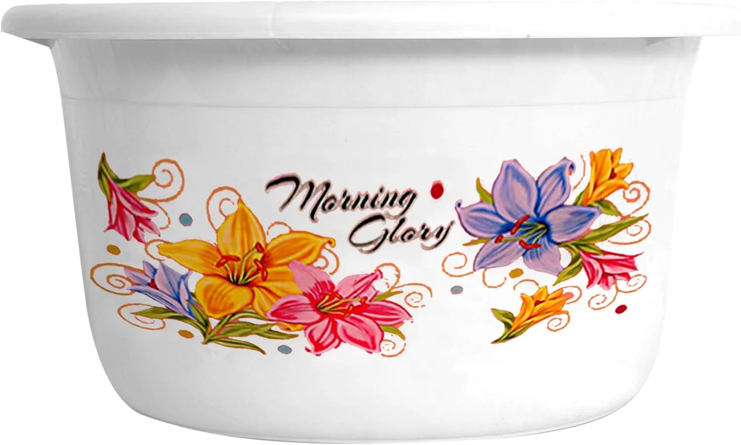 حوضچه پلاستیکی چند منظوره طرح گل کوبر اینداستریز، نشکن، 2 تکه، 25 لیتری (آبی و سفید)