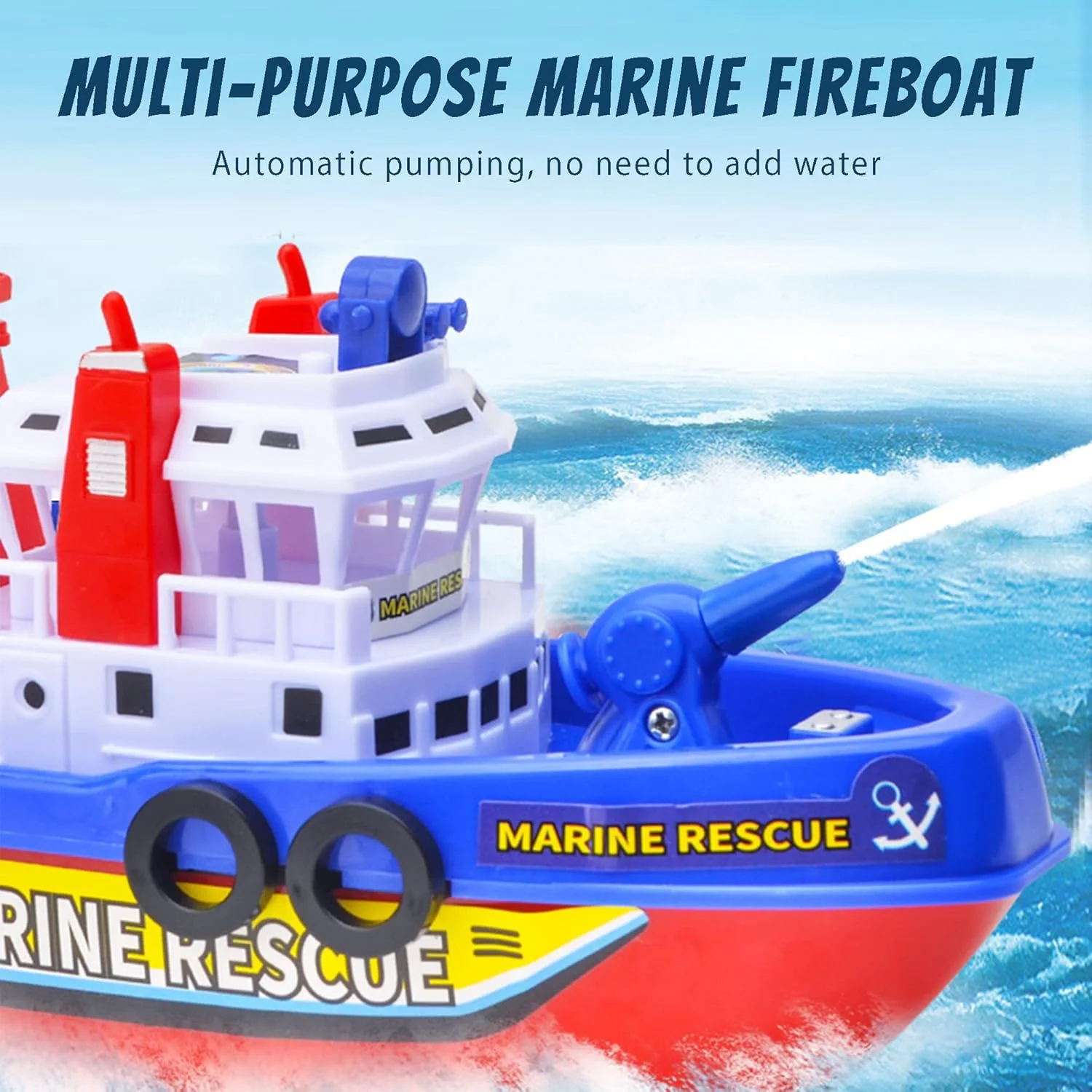 اسباب بازی قایق تفریحی برای حمام، هدیه ای برای کودکان، اسباب بازی استخر، قایق اسباب بازی شناور چراغ دار با آبپاش