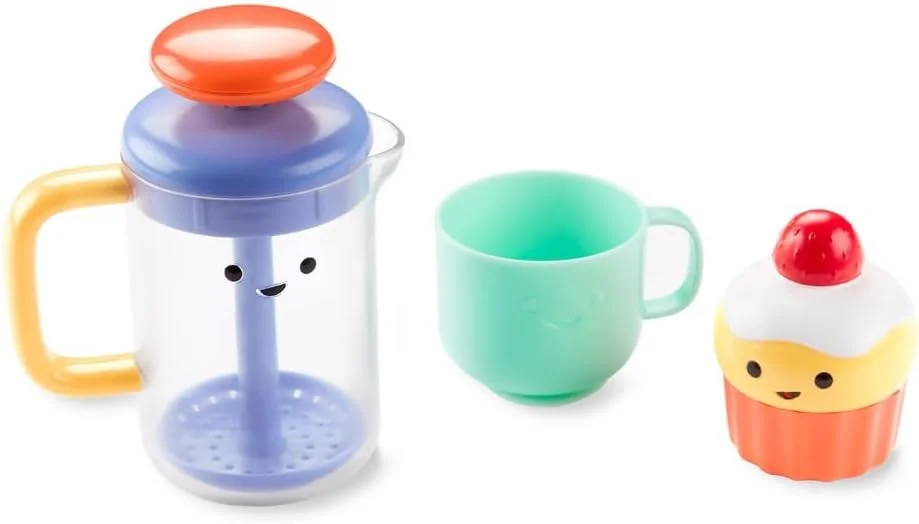 اسباب بازی حمام فرنچ پرس کافه Skip Hop Tub to Table برای کودکان، اسباب بازی های آبی بازی وانمودی، چند رنگ