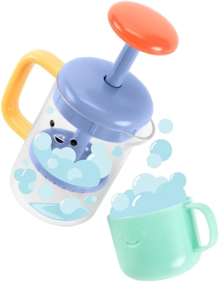 اسباب بازی حمام فرنچ پرس کافه Skip Hop Tub to Table برای کودکان، اسباب بازی های آبی بازی وانمودی، چند رنگ