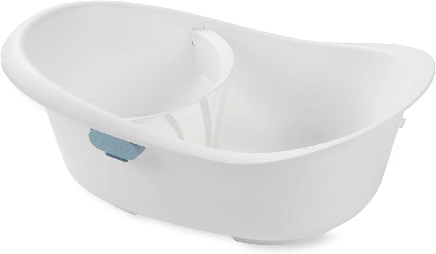 وان حمام کودک 4 در 1 اسکیپ هاپ مدل Wave، وان چند مرحله ای نوزاد تا نوپا با سطح ضد لغزش، صندلی پشتیبانی قابل جابجایی، طراحی ارگونومیک، درپوش تخلیه و اندازه جمع و جور، سفید و آبی