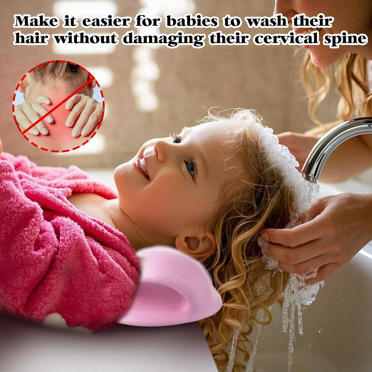 ایستگاه شستشوی موی کودک Sibosen، ایستگاه شستشوی موی ارگونومیک کودک، بالش گردن برای شستشوی مو برای زمان شستشو، حوضچه شستشوی موی قابل حمل برای کودکان در وان حمام یا سینک روی زمین (صورتی) ایستگاه شستشوی موی کودک Sibosen، ایستگاه شستشوی موی ارگونومیک کودک، بالش گردن برای شستشوی مو برای زمان شستشو، حوضچه شستشوی موی قابل حمل برای کودکان در وان حمام یا سینک روی زمین (صورتی)