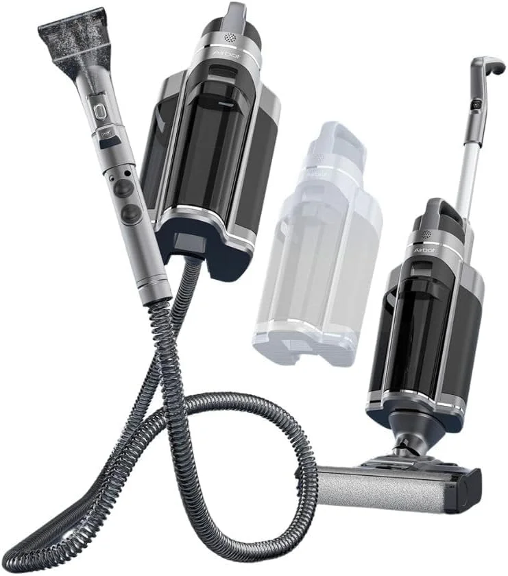 دستگاه چند منظوره و همه کاره Airbot iClean Omni X، جاروبرقی، شستشوی کف، جاروبرقی دستی، بی سیم، جاروبرقی عصایی، شستشوی کف، شستشوی فرش، پنجره، طی چرخشی، از بین برنده گرد و غبار، همه در یک