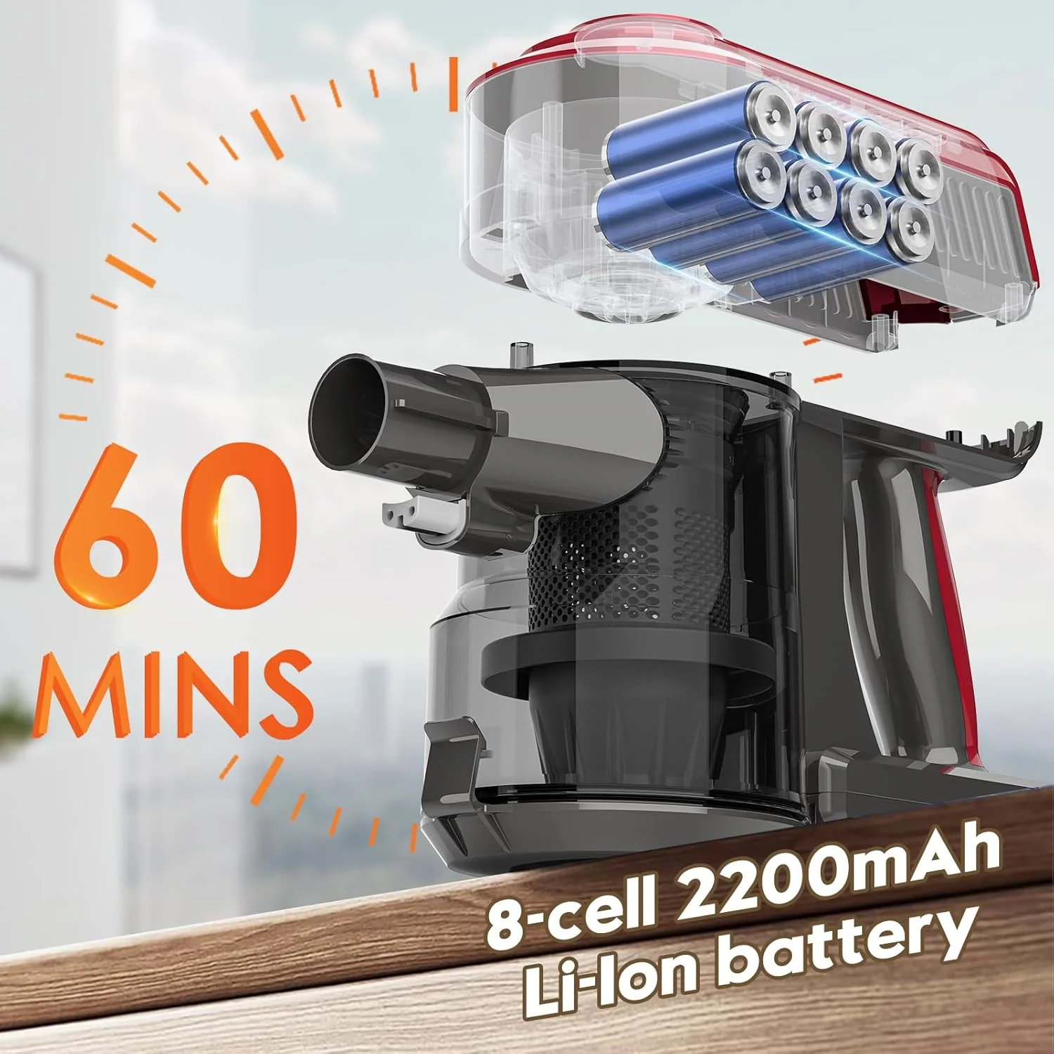 جاروبرقی بی سیم آکیتا مدل V10، 30 ولت، 450 وات، تا 50 دقیقه زمان کارکرد، 3 سطح مکش، موتور دیجیتال براشلس، باتری لیتیومی قابل شارژ، ایده آل برای فرش و سطوح مختلف