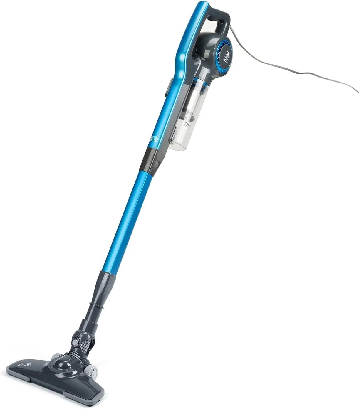 جاروبرقی عصایی بلک اند دکر مدل BXVMS600E ES9480030B، خاکستری تیره، 600 وات، آبی