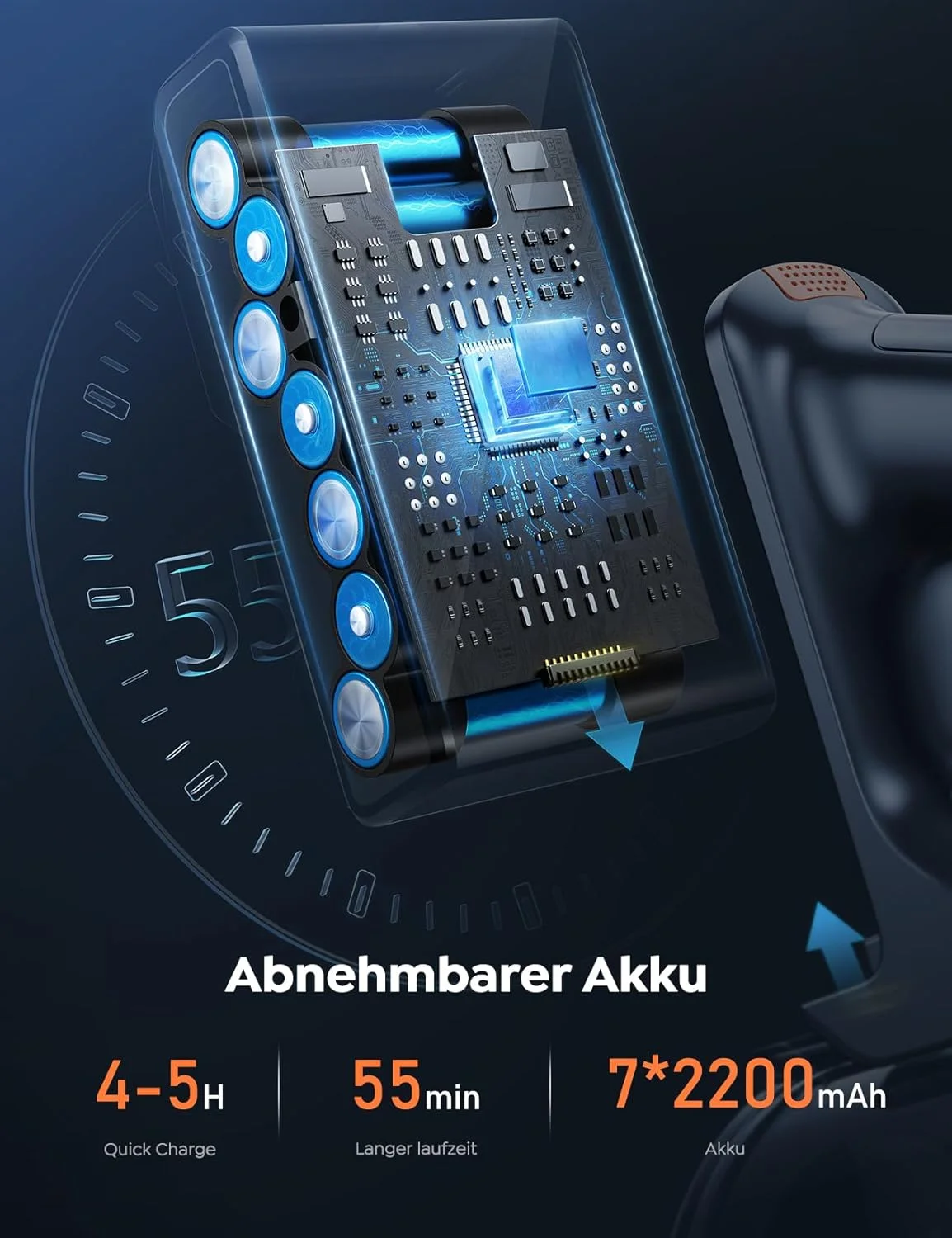 جاروبرقی شارژی باتور پرو JR400، قدرت مکش 38000 پاسکال/450 وات، تا 55 دقیقه کارکرد، دارای صفحه نمایش لمسی، برس برقی LED، مناسب برای سطوح سخت، فرش، موی حیوانات خانگی