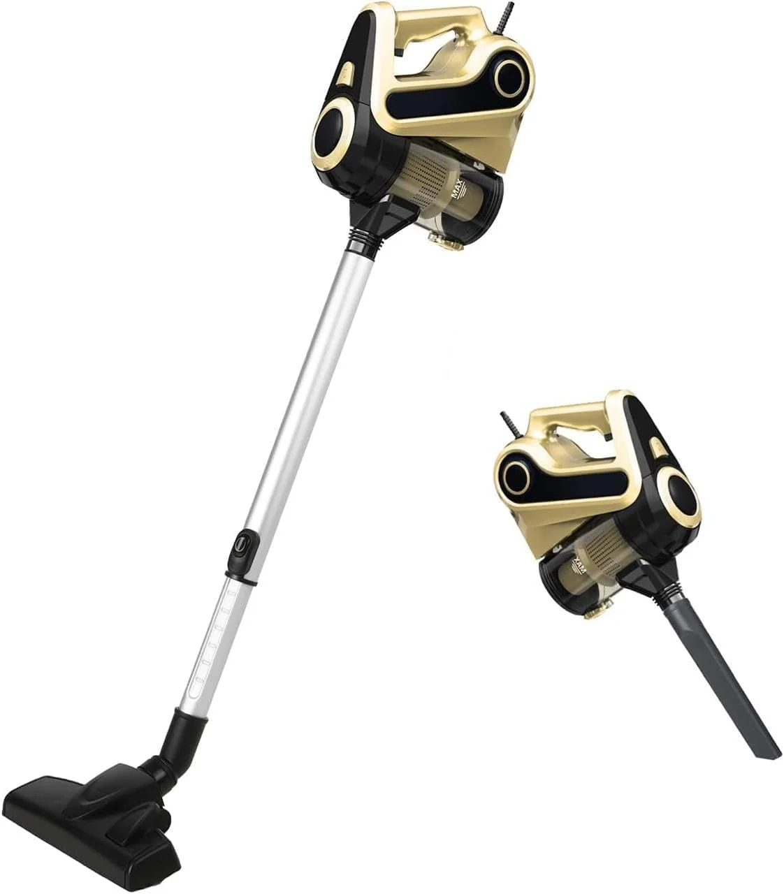 جاروبرقی سیم دار 18000Pa قدرتمند با موتور 600 واتی، جاروبرقی دستی و عصایی با ظرفیت بزرگ 1.5 لیتری، فوق العاده بی صدا، سیم بلند 5 متری، فیلتر HEPA مناسب برای خانه/آشپزخانه/ماشین/کف/فرش