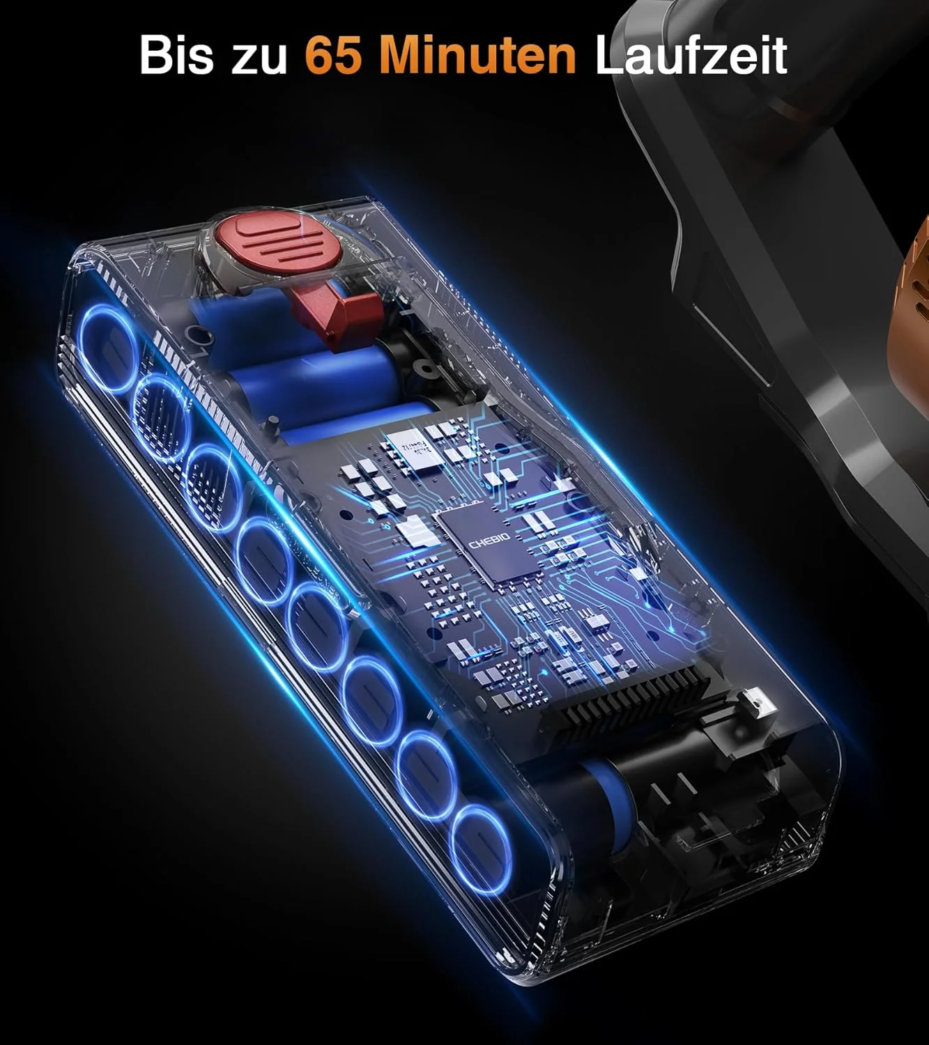 جاروبرقی شارژی CHEBIO، 550 وات/45000 پاسکال/70 دقیقه، جاروبرقی بی سیم، جاروبرقی عصایی ایستاده با صفحه نمایش LED و شارژ روی دیوار، جاروبرقی بدون گره خوردگی برای کف/فرش/موهای حیوانات خانگی