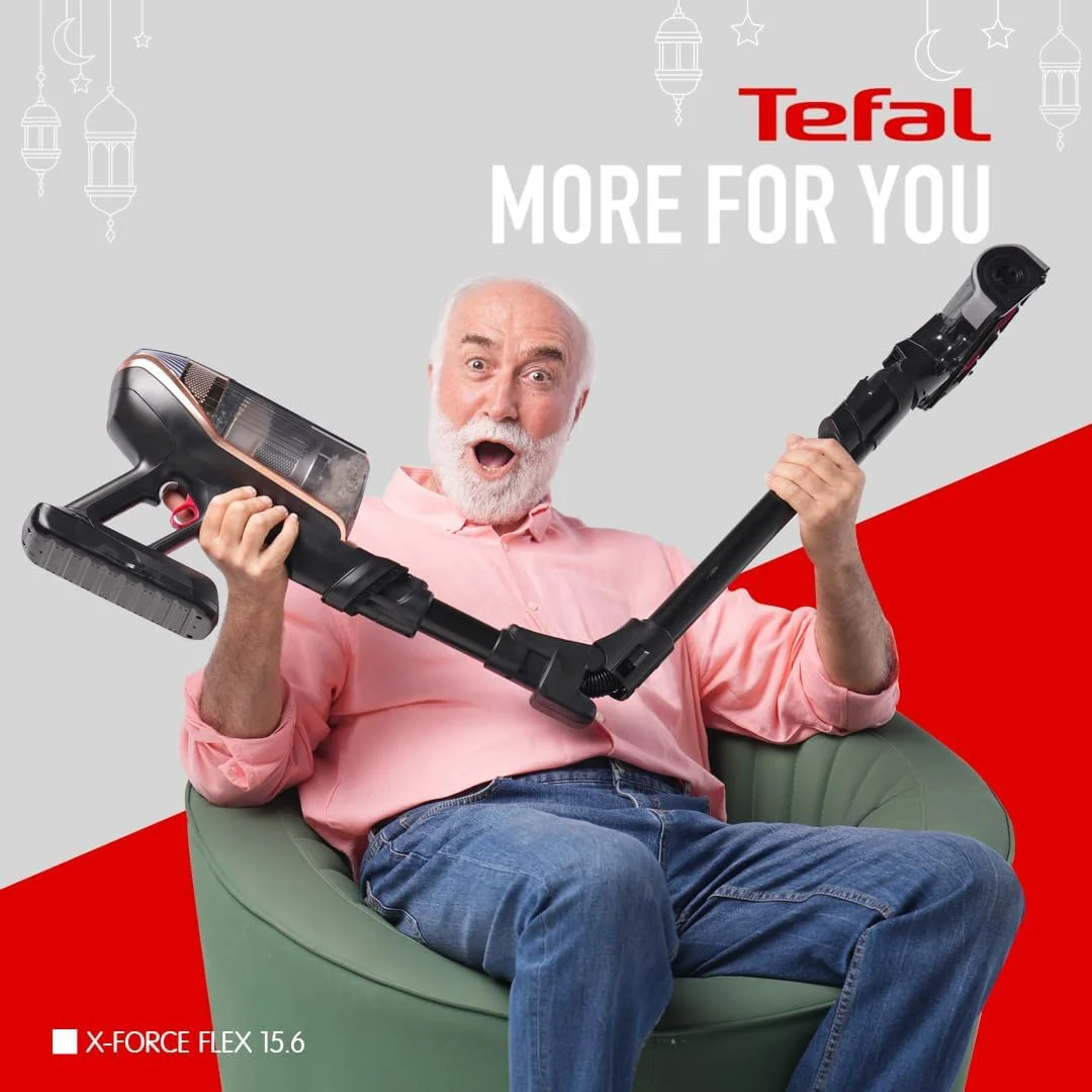 جاروبرقی عصایی شارژی تفال مدل X-Force Flex 15.60 | همراه با پایه شارژ | قدرت مکش 230 وات | تکنولوژی Flex | لوازم جانبی مخصوص حیوانات | مشکی/مسی | TY99F1HO