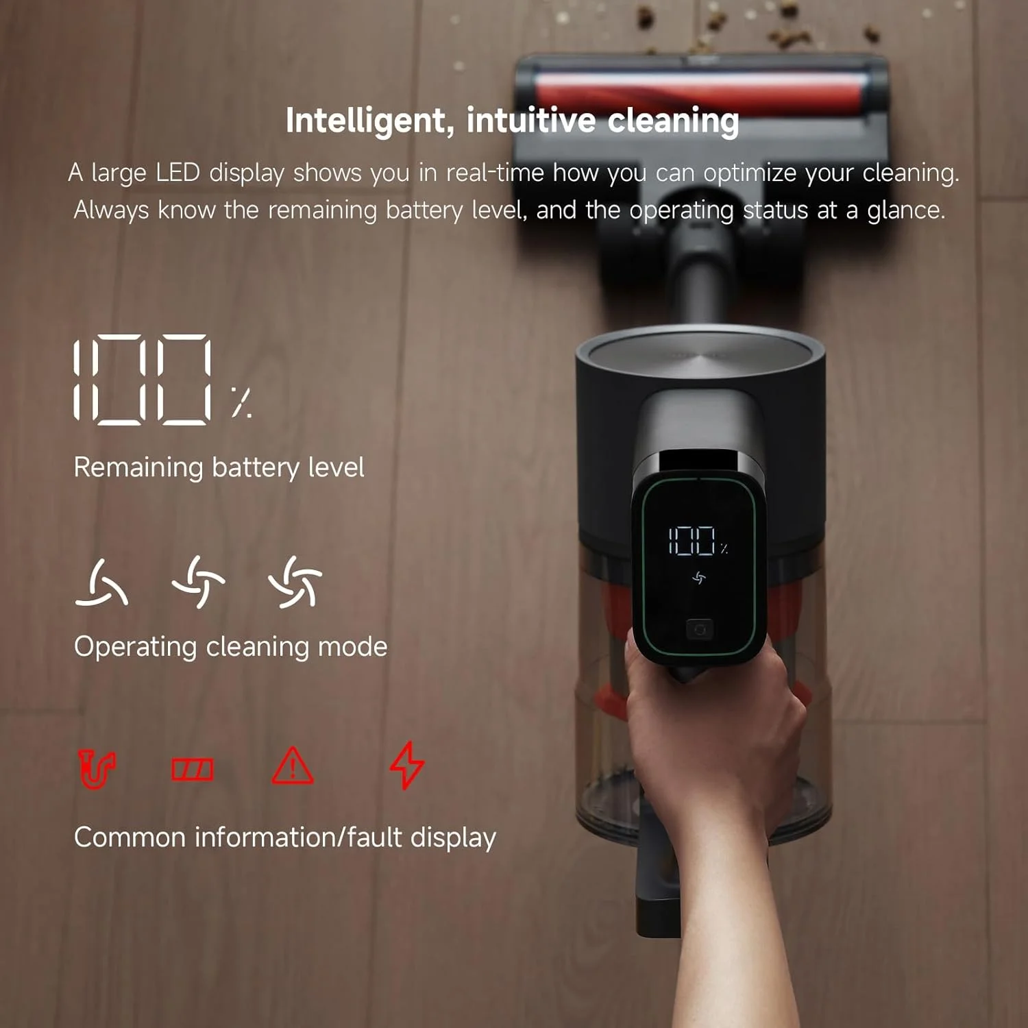 جاروبرقی شارژی شیائومی G20 Max، مکش فوق العاده قوی 25000Pa 180AW، برس ضد گره، فیلتراسیون 5 مرحله ای، نمایشگر LED، مناسب برای موی حیوانات خانگی/فرش/کف سخت