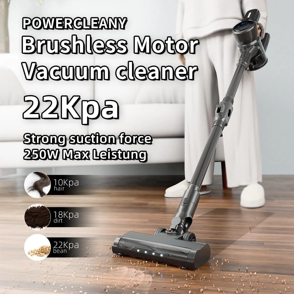 جاروبرقی عصایی شارژی برای منزل، جاروبرقی ایستاده سبک وزن برای موی حیوانات خانگی، فرش، کف سخت، استفاده چند سطحی، جاروبرقی کوچک خوابگاهی و RV، دارای باتری، نگهداری آسان