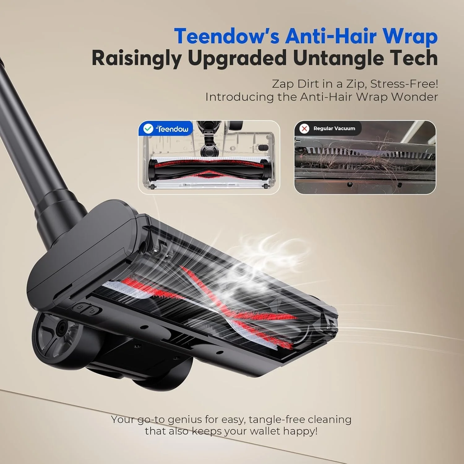 جاروبرقی عصایی شارژی، قدرت مکش 800 وات، 2 سرعته، سبک وزن، مناسب برای موی حیوانات خانگی و انواع سطوح