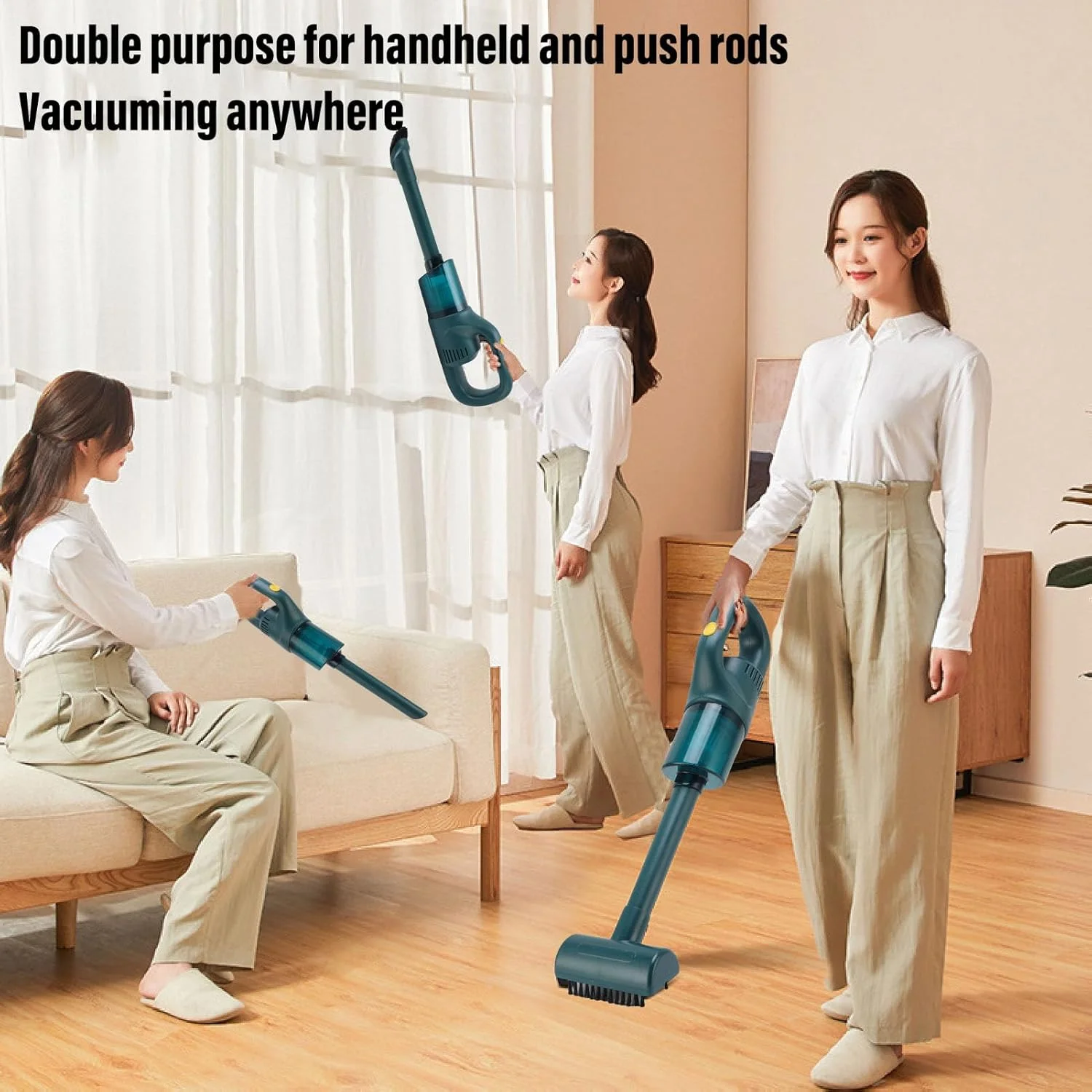 جاروبرقی شارژی، جاروبرقی دستی سبک و قابل حمل با مکش قدرتمند، جاروبرقی شارژی برای کف چوبی، فرش، موی حیوانات خانگی