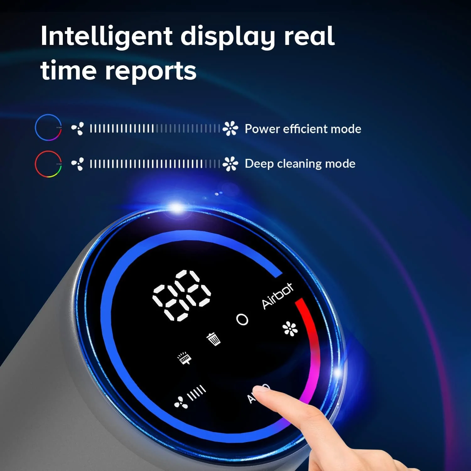 جاروبرقی عصایی بی‌سیم ایربات، جاروبرقی با مکش قدرتمند 27Kpa، توان 250 وات، زمان کارکرد تا 45 دقیقه، نمایشگر LED، جاروبرقی دستی سبک وزن برای فرش و کف سخت (Hypersonics Pro)