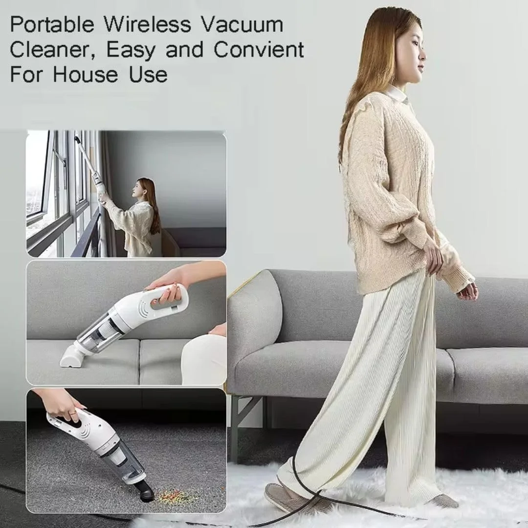 جاروبرقی شارژی با مکش قوی برای سطوح مختلف، زمان کارکرد طولانی، سبک و فوق العاده کم صدا، بهترین جاروبرقی دستی برای خانه، دفتر، ماشین و تمیز کردن کف