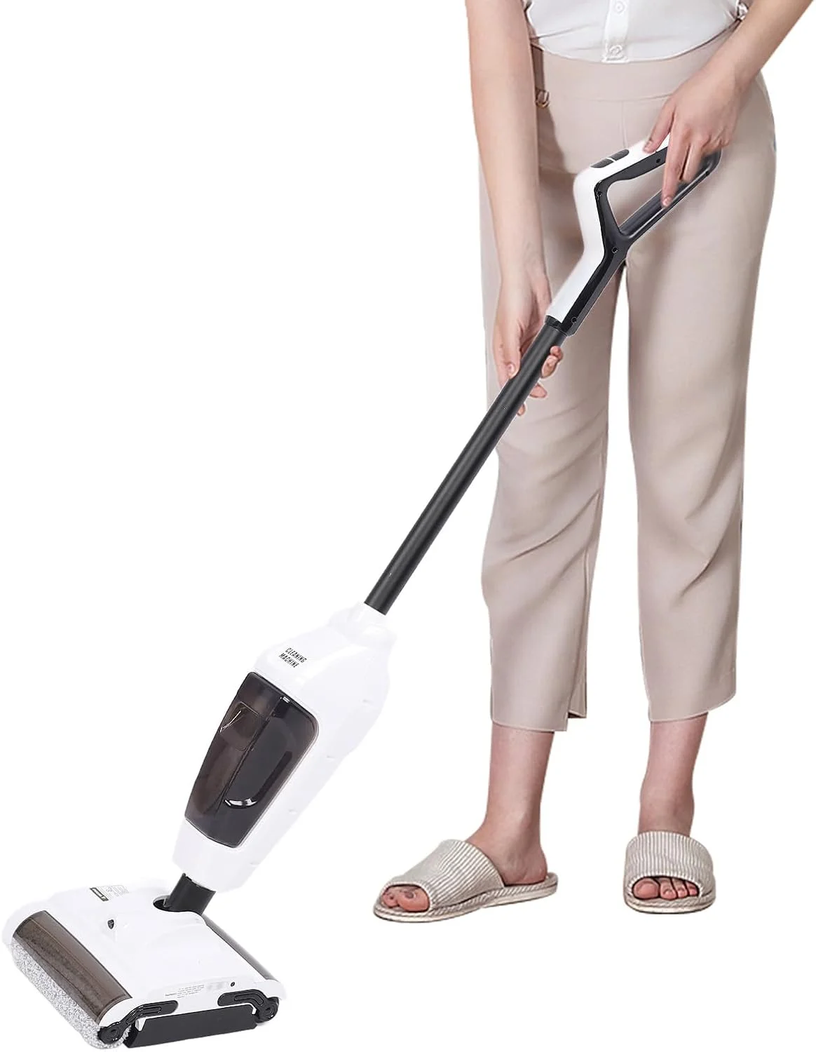 جاروبرقی و تی شارژی، مکش قدرتمند، تمیز کننده مرطوب و خشک کف، دو غلتک، طراحی 2 سرعته، دیسک تمیز کننده خودکار، باتری با ماندگاری طولانی برای کف های سخت و فرش