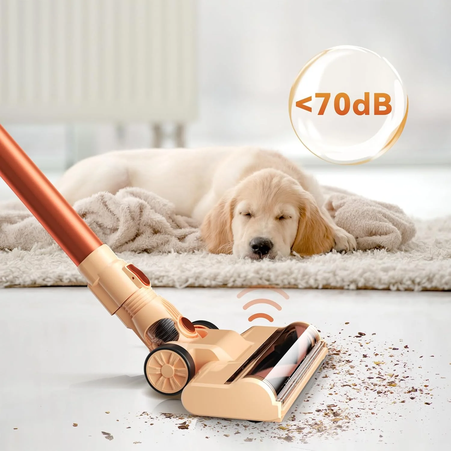 جاروبرقی شارژی DEVOAC، جاروبرقی عصایی فوق سبک 6 در 1، باتری 2200 میلی آمپر ساعتی تا 40 دقیقه زمان کارکرد، جاروبرقی دستی قدرتمند برای موی حیوانات خانگی، فرش و کف سخت