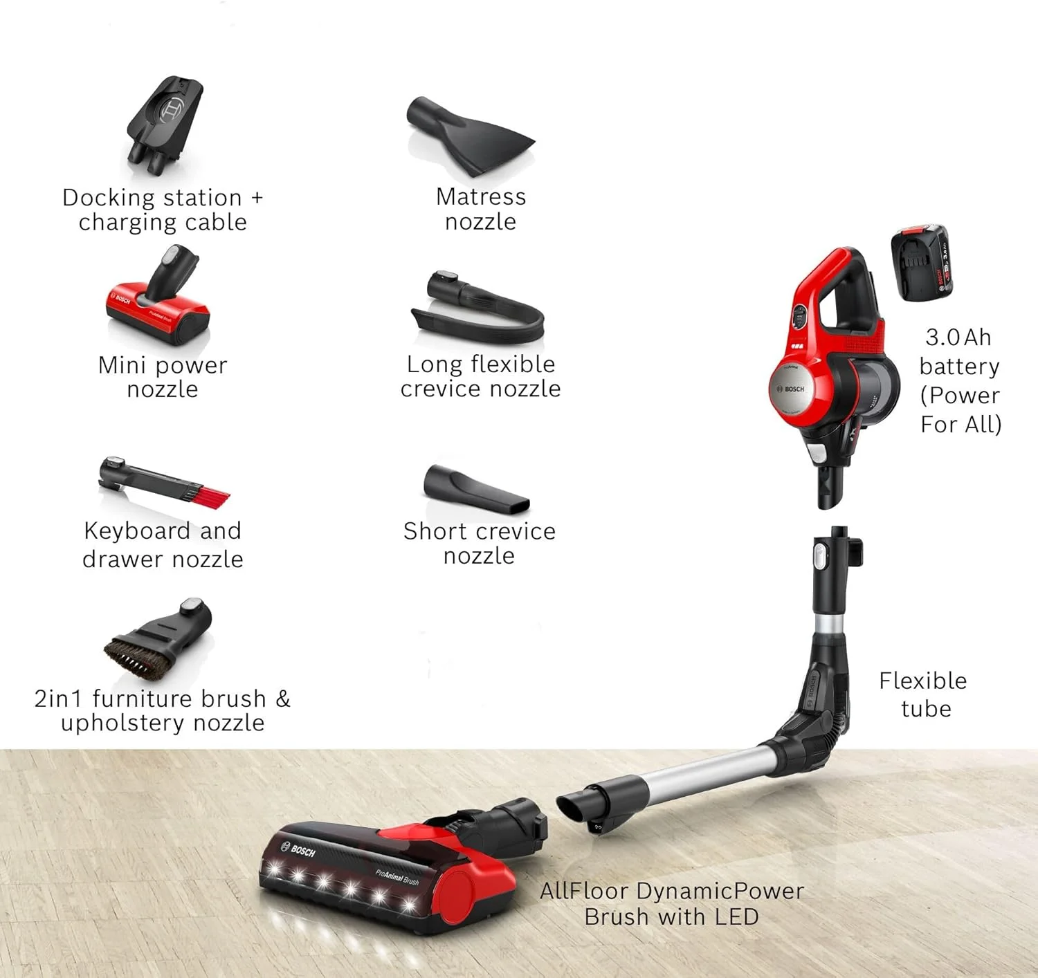 جاروبرقی عصایی شارژی بوش، Unlimited 7 ProAnimal، ساخت آلمان، BCS71PETGB