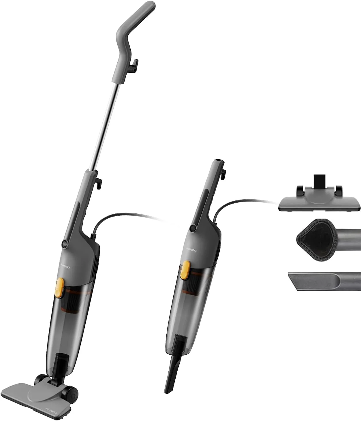 جاروبرقی Deerma DX170، جاروبرقی دستی چند منظوره 3 در 1 با قدرت 600 وات و مکش قوی 17000 پاسکال با مخزن گرد و غبار 1.7 لیتری، جاروبرقی ایستاده برای مصارف خانگی