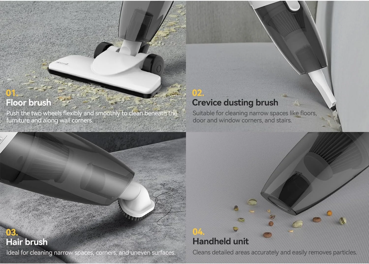 جاروبرقی دستی دیرما مدل DX120C، جاروبرقی چند منظوره 3 در 1 مناسب برای مصارف خانگی با توان 600 وات و مکش قوی 16Kpa، جاروبرقی ایستاده برای استفاده در منزل