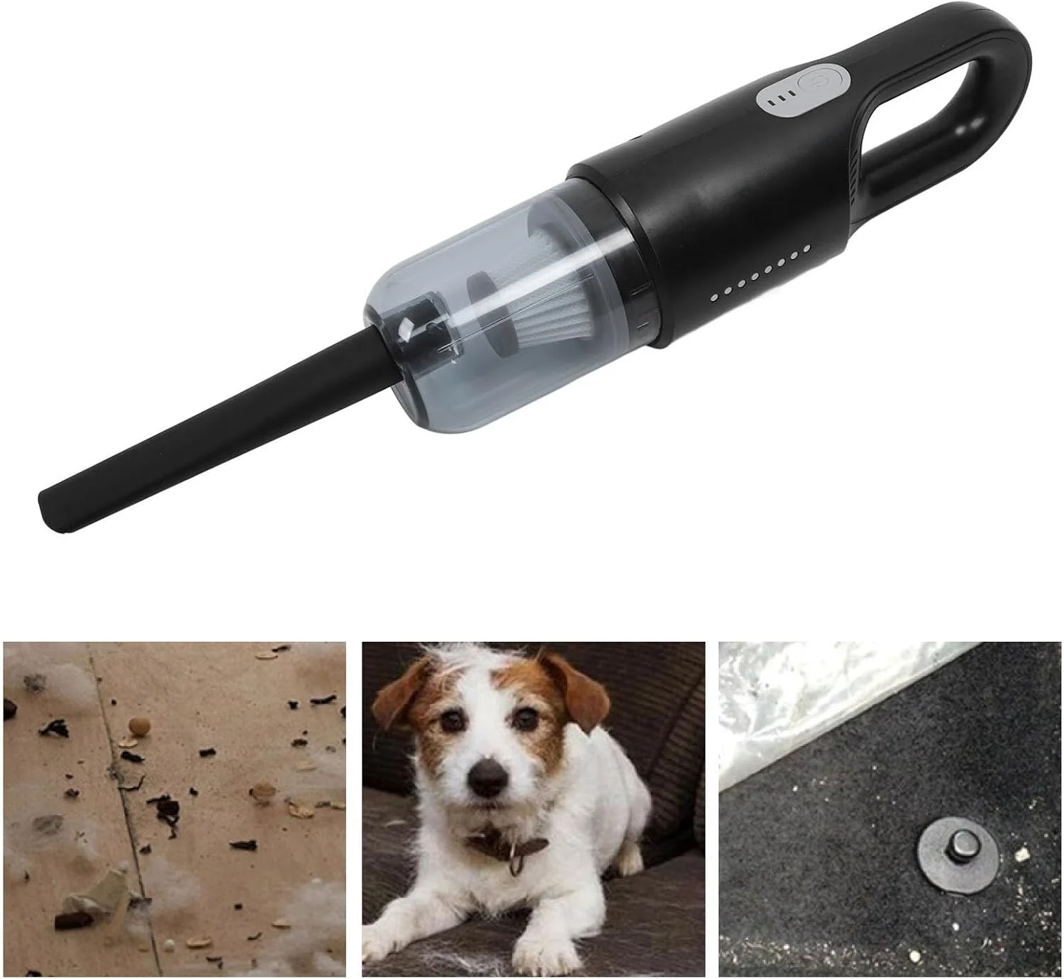 جاروبرقی شارژی قدرتمند GLOGLOW با قابلیت مکش و تی و مخزن بزرگ گرد و غبار، ایده آل برای موی حیوانات خانگی، 2 حالت چند منظوره و لوازم جانبی (مشکی)