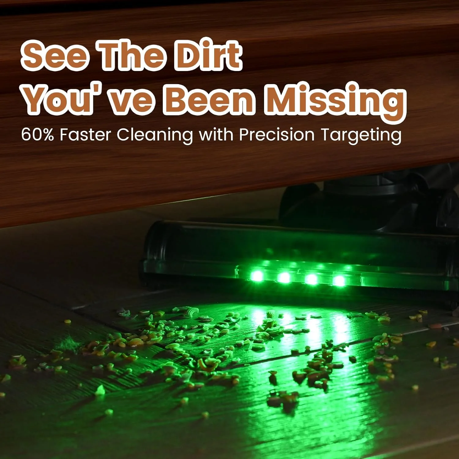 جاروبرقی شارژی VersLife 500 وات/45 دقیقه/40 کیلو پاسکال، جاروبرقی بی سیم خود شارژ شونده با صفحه نمایش LED هوشمند، جاروبرقی شارژی سبک وزن با نور سبز برای موی حیوانات خانگی، سطوح سخت