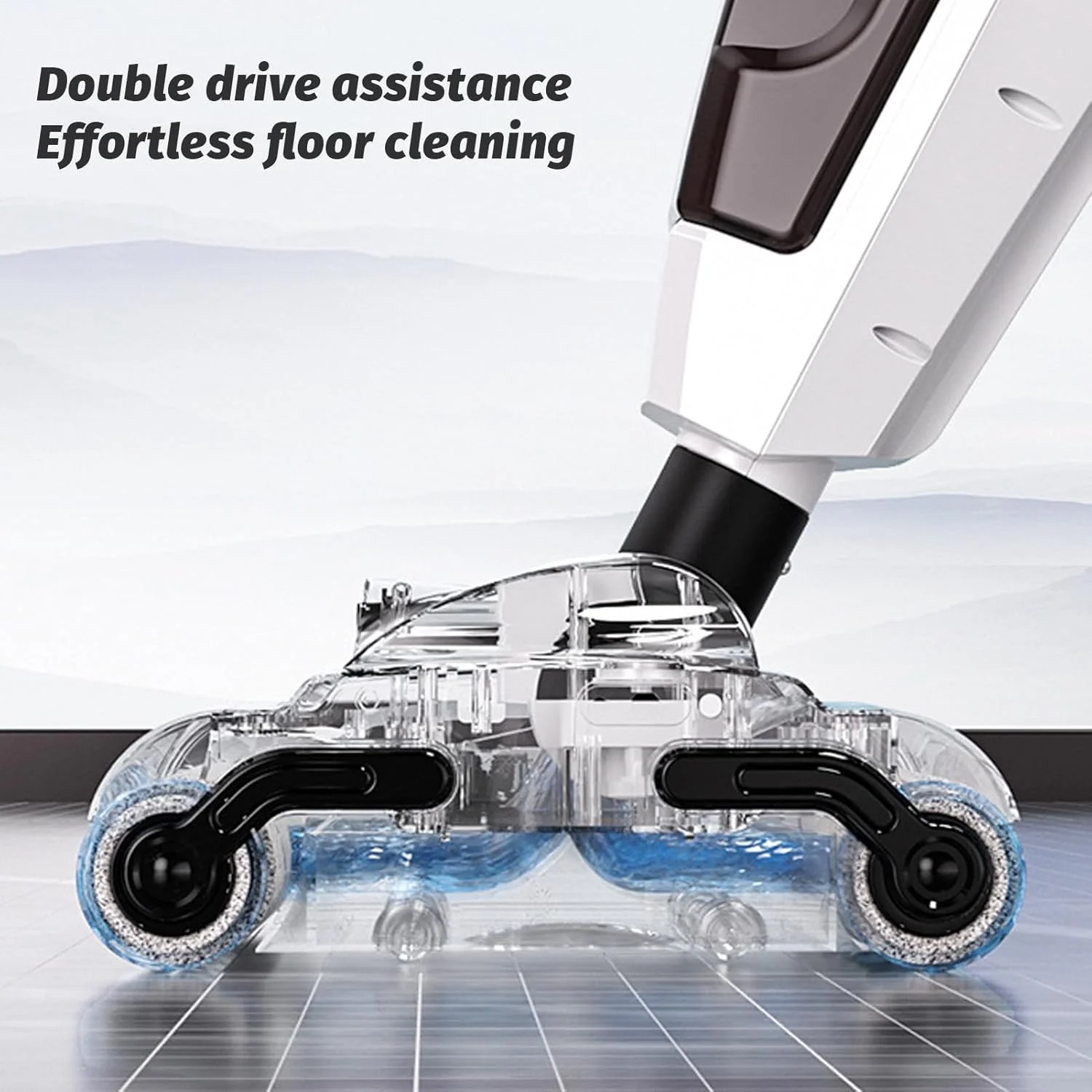 جاروبرقی خشک و مرطوب Luqeeg، تمیز کردن اتوماتیک دو سرعته، جاروبرقی و تی در یک مرحله با مکش قدرتمند و طراحی ضد لغزش، تی تمیز کننده فرش بدون سیم برای خانه، قالیچه، فرش، سفید