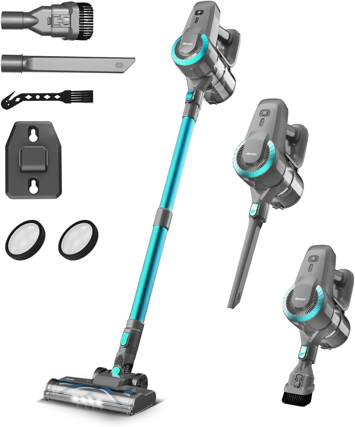 جاروبرقی شارژی DEVOAC، جاروبرقی عصایی فوق سبک 6 در 1، باتری 2200 میلی آمپر ساعتی تا 40 دقیقه زمان کار، جاروبرقی دستی قدرتمند برای موی حیوانات خانگی، فرش، کف سخت و خانه جاروبرقی شارژی DEVOAC، جاروبرقی عصایی فوق سبک 6 در 1، باتری 2200 میلی آمپر ساعتی تا 40 دقیقه زمان کار، جاروبرقی دستی قدرتمند برای موی حیوانات خانگی، فرش، کف سخت و خانه