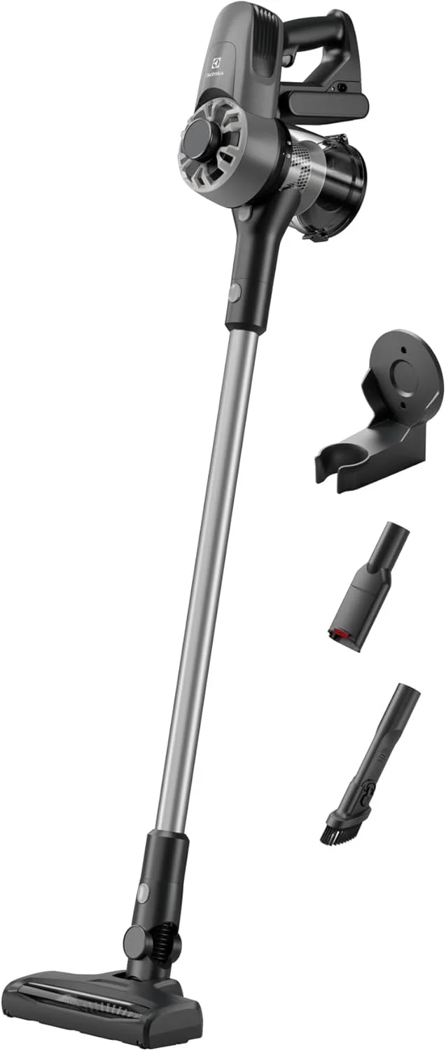 جاروبرقی عصایی شارژی الکترولوکس با مکش قدرتمند، 40 دقیقه زمان کارکرد با 2 سطح قدرت، فیلتراسیون سیکلونی 2 مرحله ای با فیلترهای قابل شستشو، سبک و آسان برای استفاده، مدل EFP31312