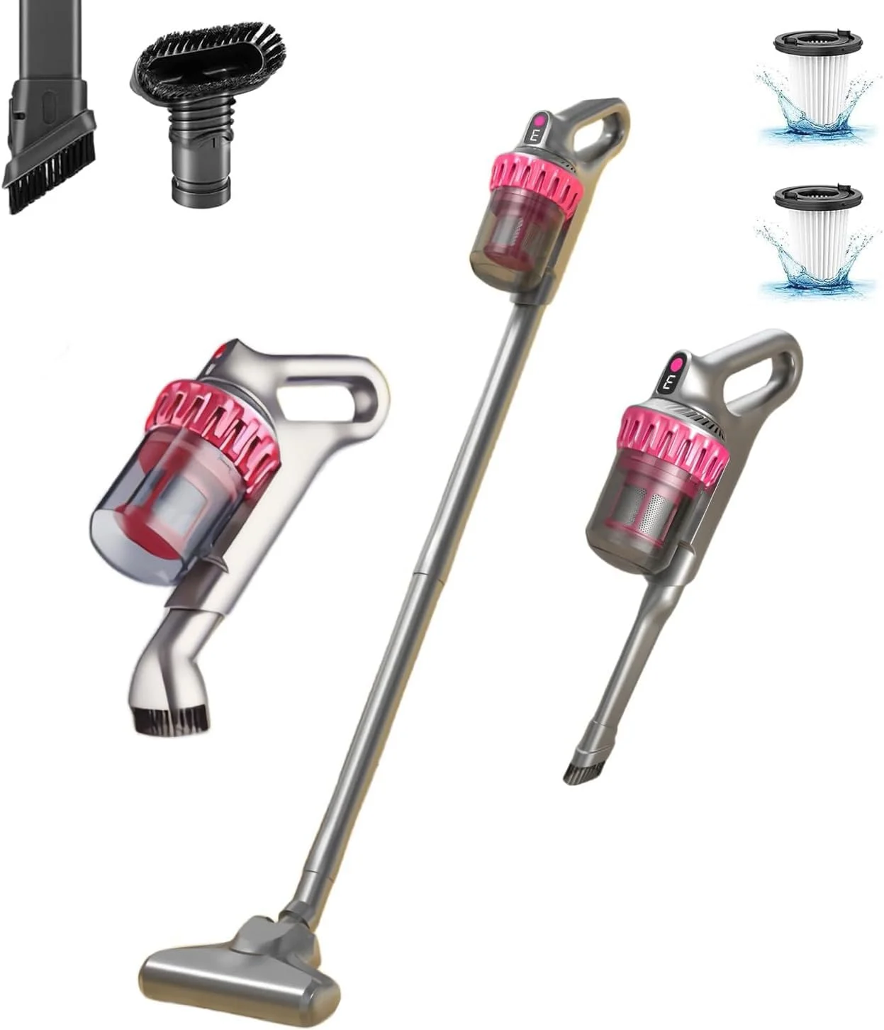 جاروبرقی شارژی Fawoonu، جاروبرقی عصایی قدرتمند 20 کیلو پاسکال با 3 حالت مکش، 30 دقیقه زمان کارکرد، جاروبرقی سبک و فوق العاده بی صدا برای کف چوب سخت منزل، فرش با پرز کوتاه و موی حیوانات خانگی