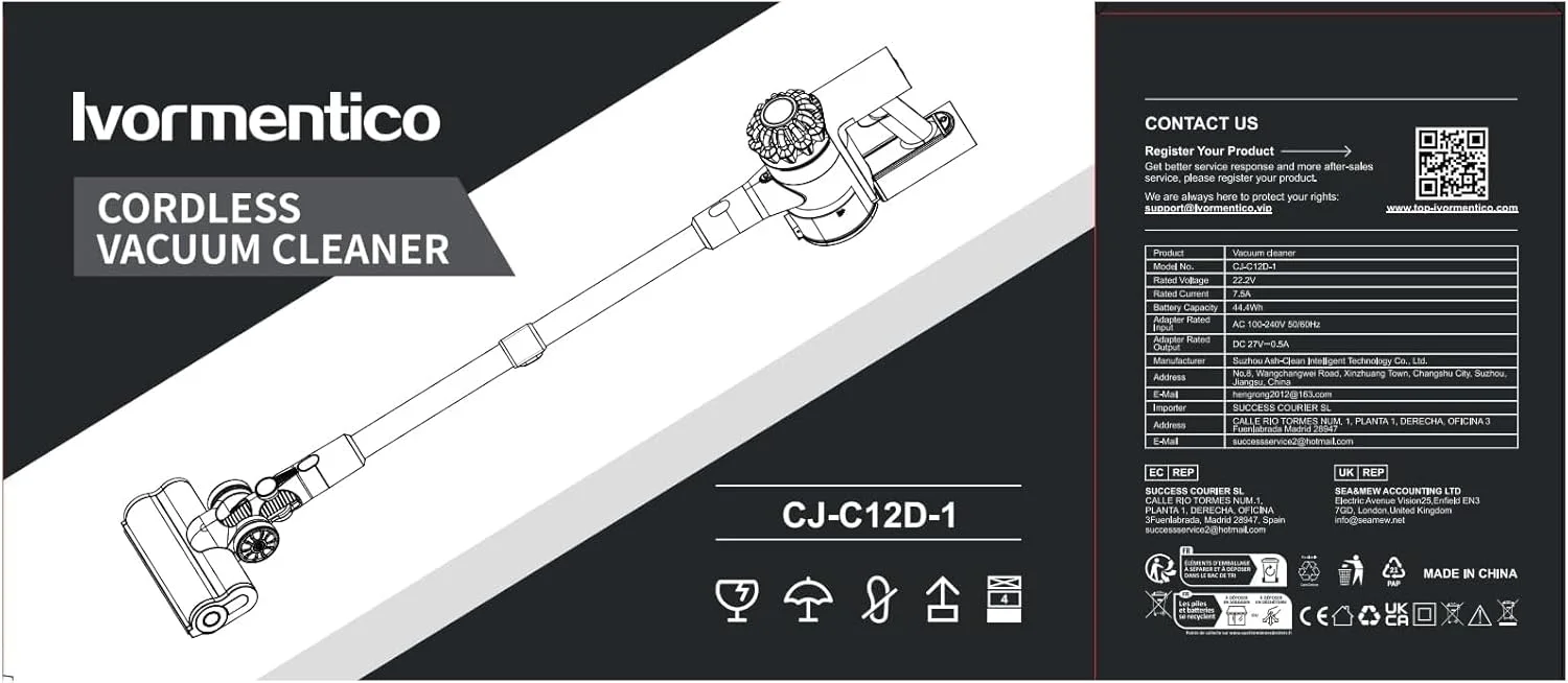 جاروبرقی شارژی 50 دقیقه/40 کیلو پاسکال، جاروبرقی باتری دار با چراغ سبز، آبی تیره