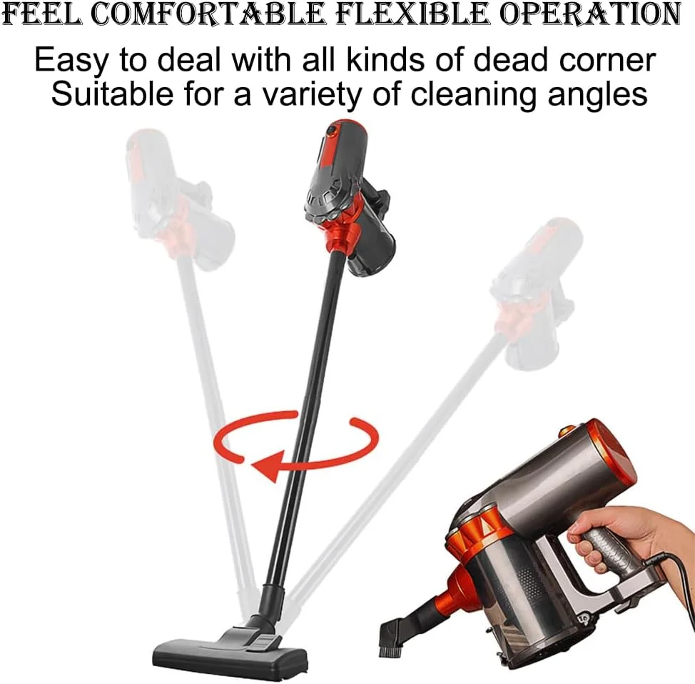 جاروبرقی سیمی سبک وزن JOSHBERG با مکش قدرتمند 18000 پاسکال، جاروبرقی دستی ایستاده با فیلتر HEPA، جاروبرقی عصایی 600 واتی برای موی حیوانات خانگی، کف سخت و فرش