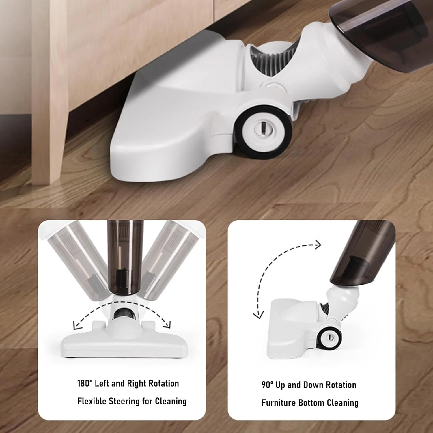جاروبرقی شارژی جیاوو، جاروبرقی عصایی و دستی 2 در 1 با قدرت مکش 20000Pa و 30 دقیقه زمان کارکرد برای موی حیوانات خانگی، خانه و ماشین
