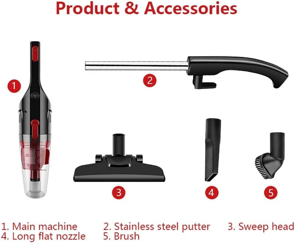 جاروبرقی عصایی سبک وزن 2 در 1 با سیم با مکش قوی 15Kpa برای فرش، موی حیوانات خانگی (سفید) جاروبرقی عصایی سبک وزن 2 در 1 با سیم با مکش قوی 15Kpa برای فرش، موی حیوانات خانگی (سفید)