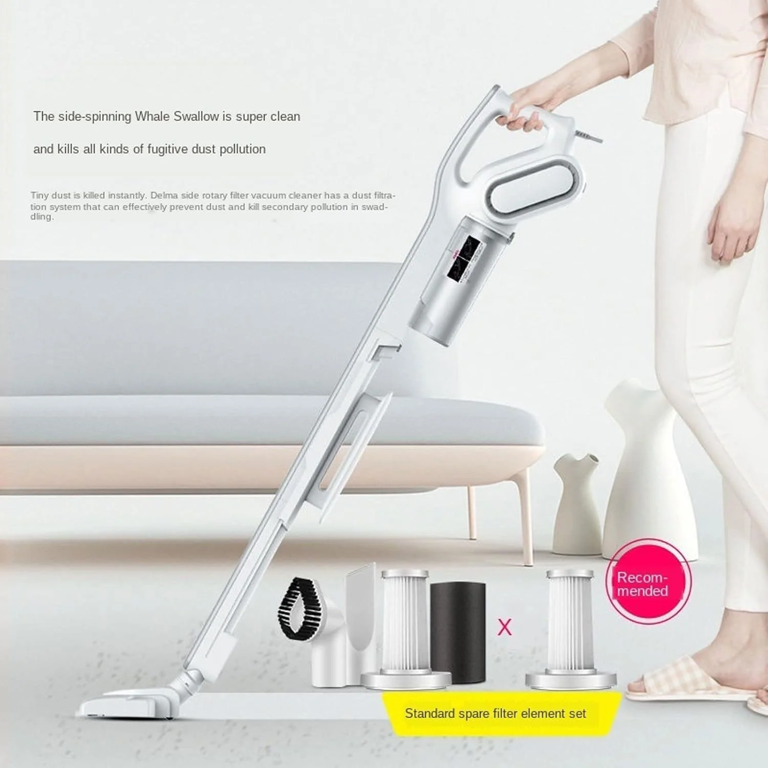 جاروبرقی خانگی KRSIAXG با دسته دو طرفه، جاروبرقی نرم، کم صدا، حذف کننده گرد و غبار عمودی کوچک خانگی، بی صدا و قدرتمند جاروبرقی خانگی KRSIAXG با دسته دو طرفه، جاروبرقی نرم، کم صدا، حذف کننده گرد و غبار عمودی کوچک خانگی، بی صدا و قدرتمند