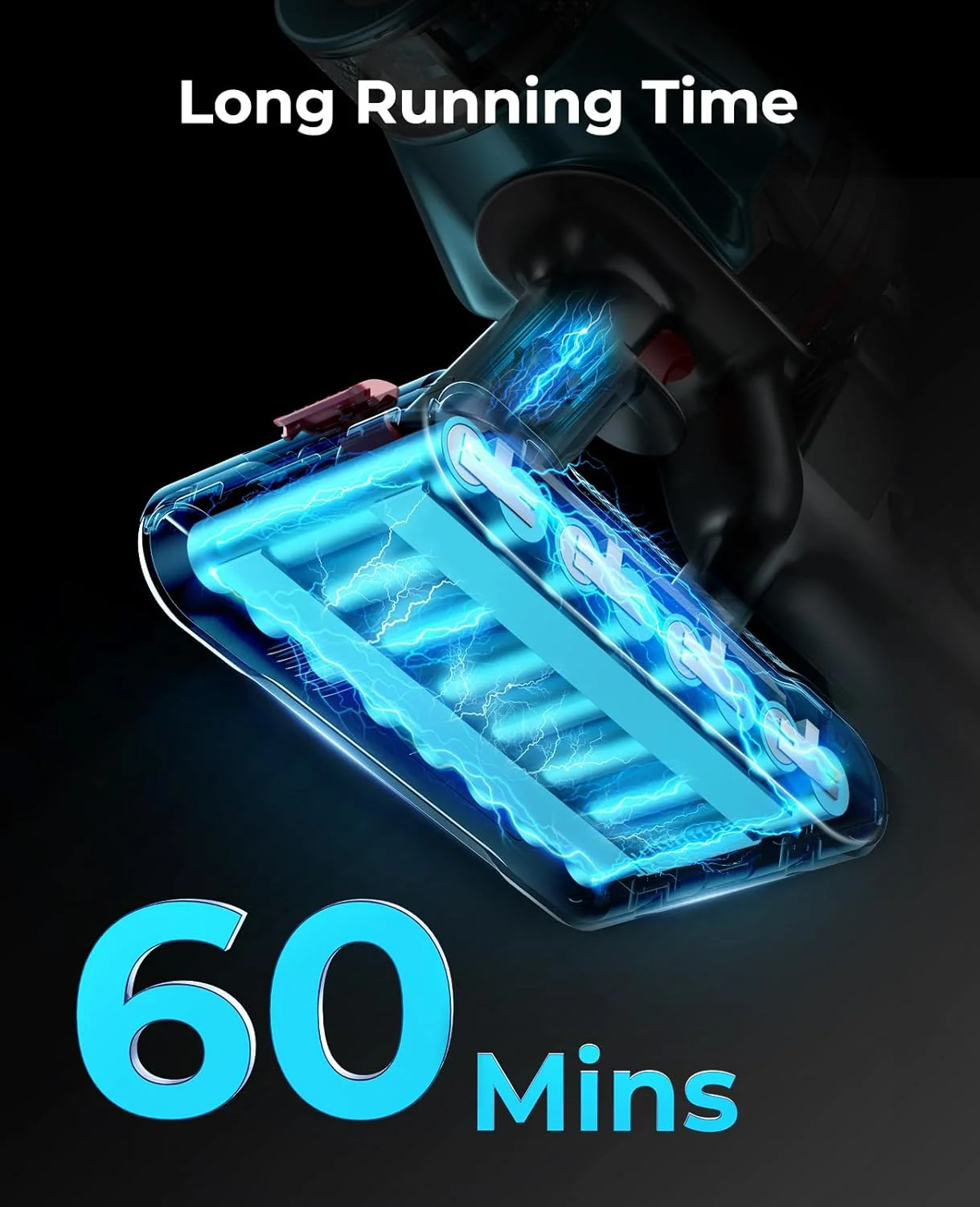 جاروبرقی عصایی لاسار با قدرت 550 وات/45 کیلو پاسکال، دارای صفحه لمسی، تا 60 دقیقه زمان کارکرد، جاروبرقی ضد گره خوردگی با ایستگاه شارژ برای فرش، کف سخت، موی حیوانات خانگی [آخرین مدل 2024]