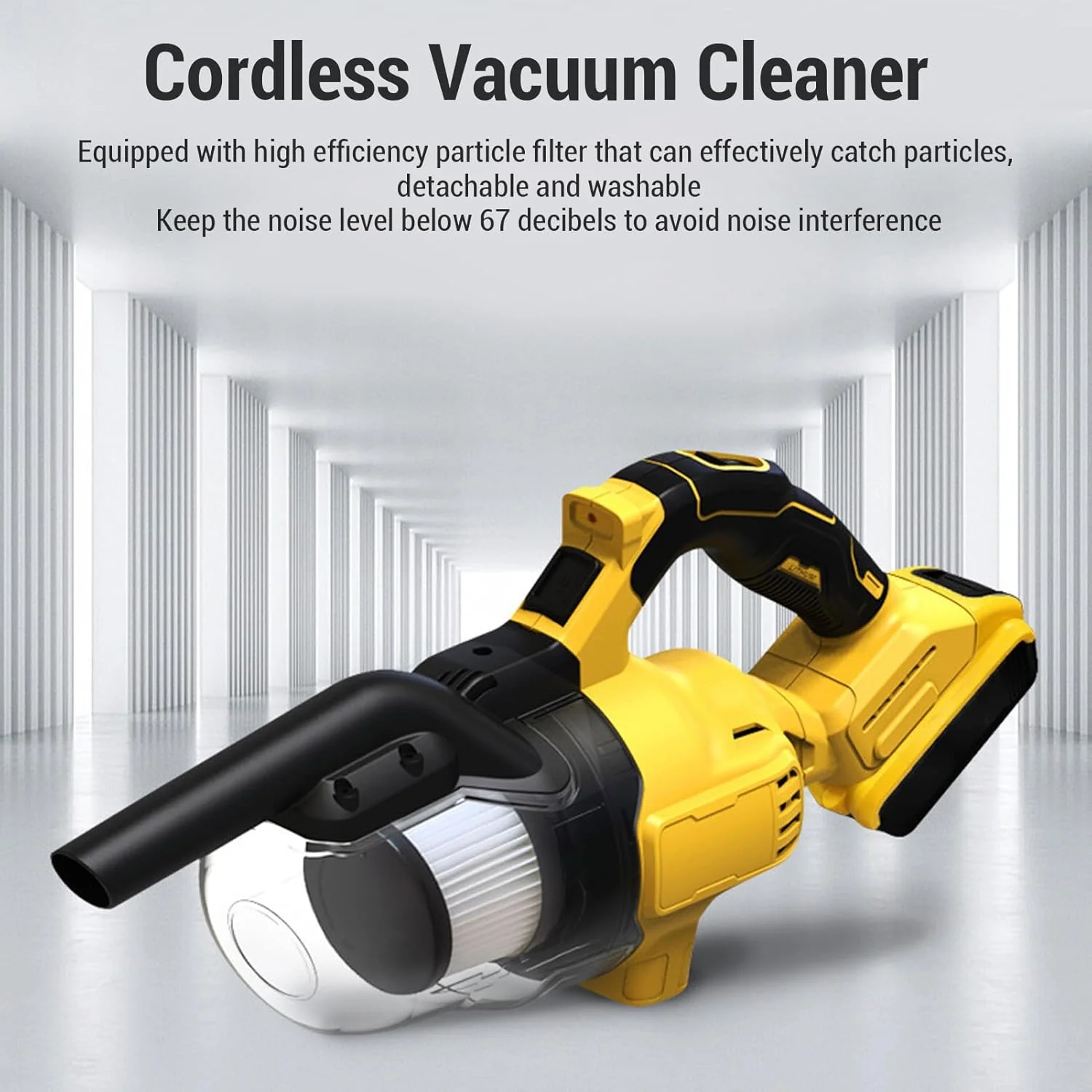 جاروبرقی شارژی Luocute، 5 در 1، 300 وات، مکش 100AW، جاروبرقی برقی دستی با باتری، قابل حمل برای فرش، ماشین، با فیلتر ذرات با راندمان بالا