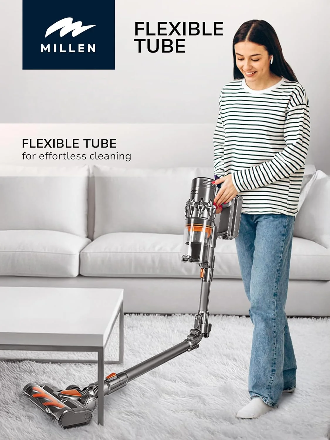 جاروبرقی عصایی شارژی MILLEN – قدرتمند، سبک و چند منظوره – MVCS7073