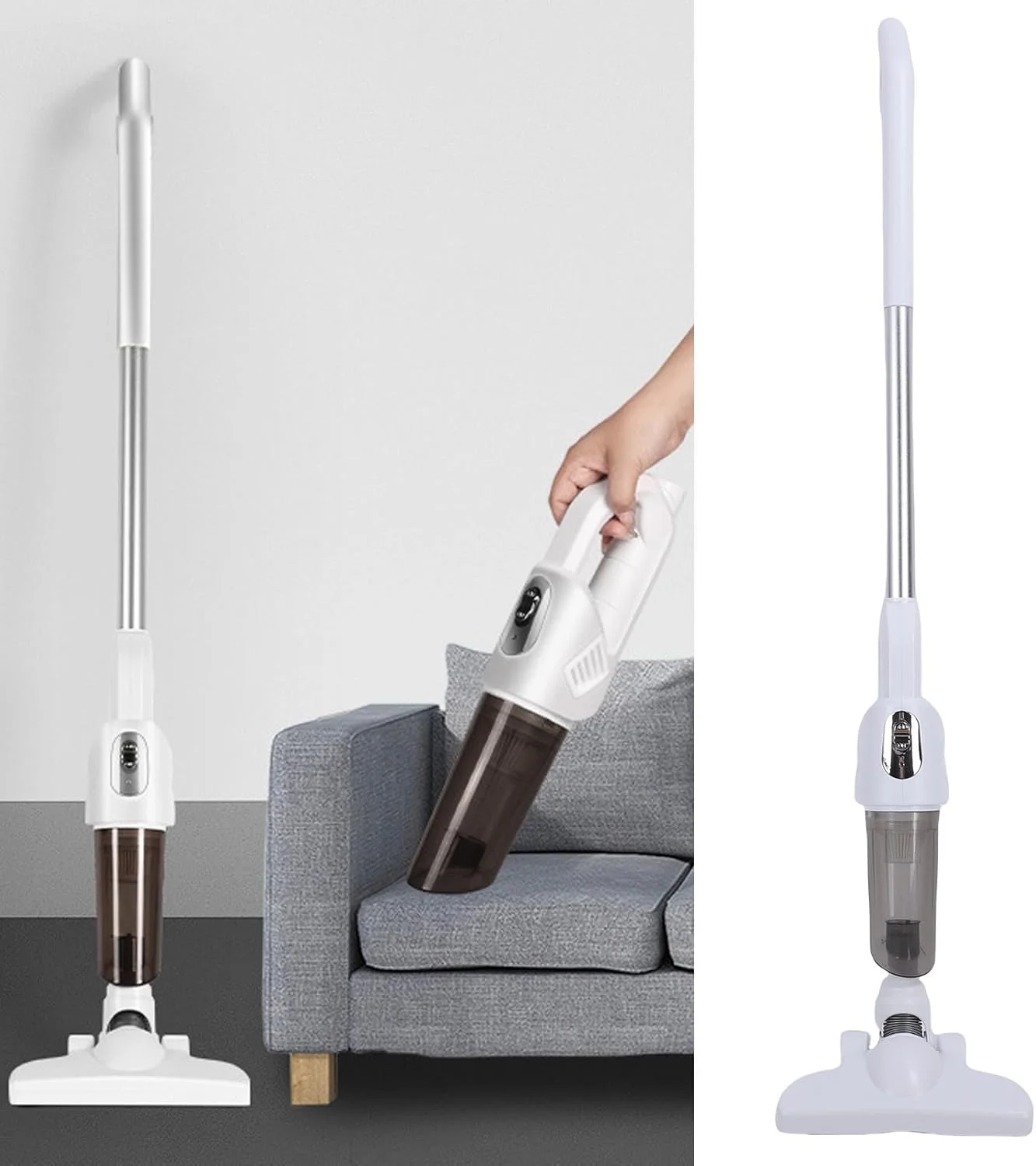 جاروبرقی شارژی 2 در 1 با مکش قوی 20000Pa، تمیز کننده گرد و غبار کم صدا، قابل حمل برای تمیز کردن سریع اطراف خانه، داخل خودرو، مناطق حیوانات خانگی