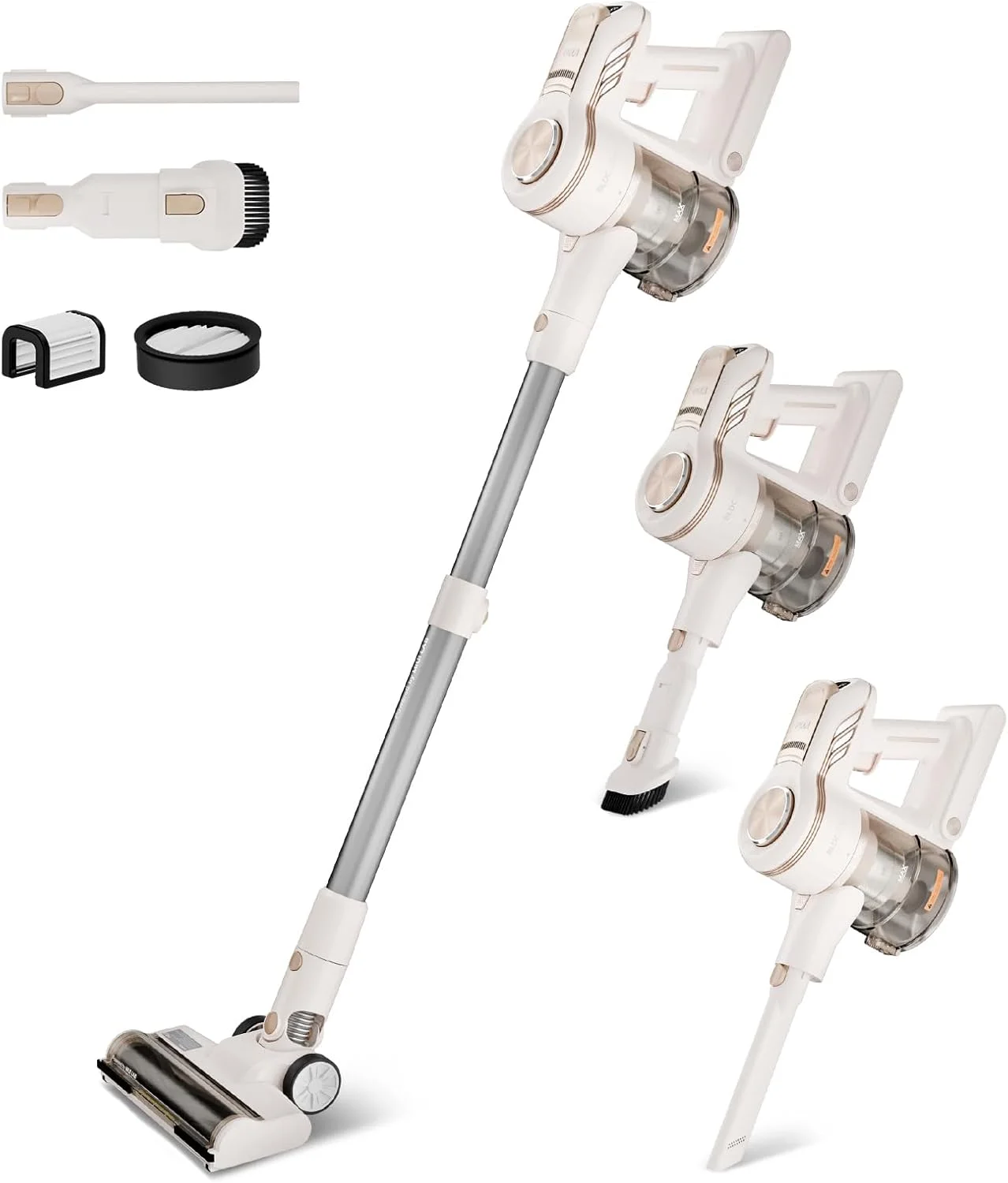 جاروبرقی عصایی شارژی MIUI، موتور براشلس قدرتمند با مکش 45000Pa M2، تنظیم خودکار سرعت، برس ضد گره خوردگی مو V شکل، جاروبرقی ایستاده برای کف سخت، فرش، موی حیوانات خانگی