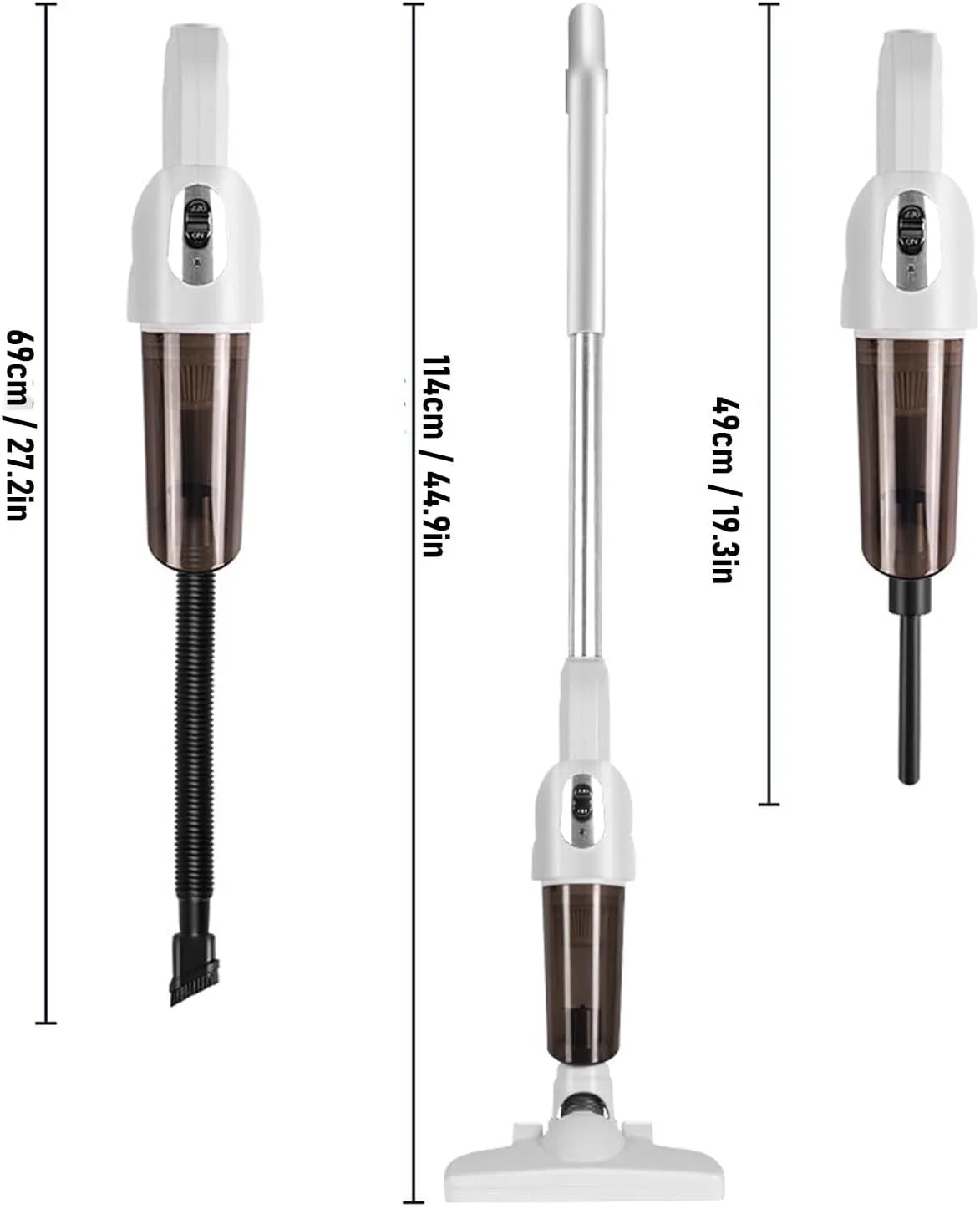 جاروبرقی شارژی 2 در 1 با مکش قوی 20000Pa، تمیز کننده گرد و غبار کم صدا، قابل حمل برای تمیز کردن سریع اطراف خانه، داخل خودرو، مناطق حیوانات خانگی