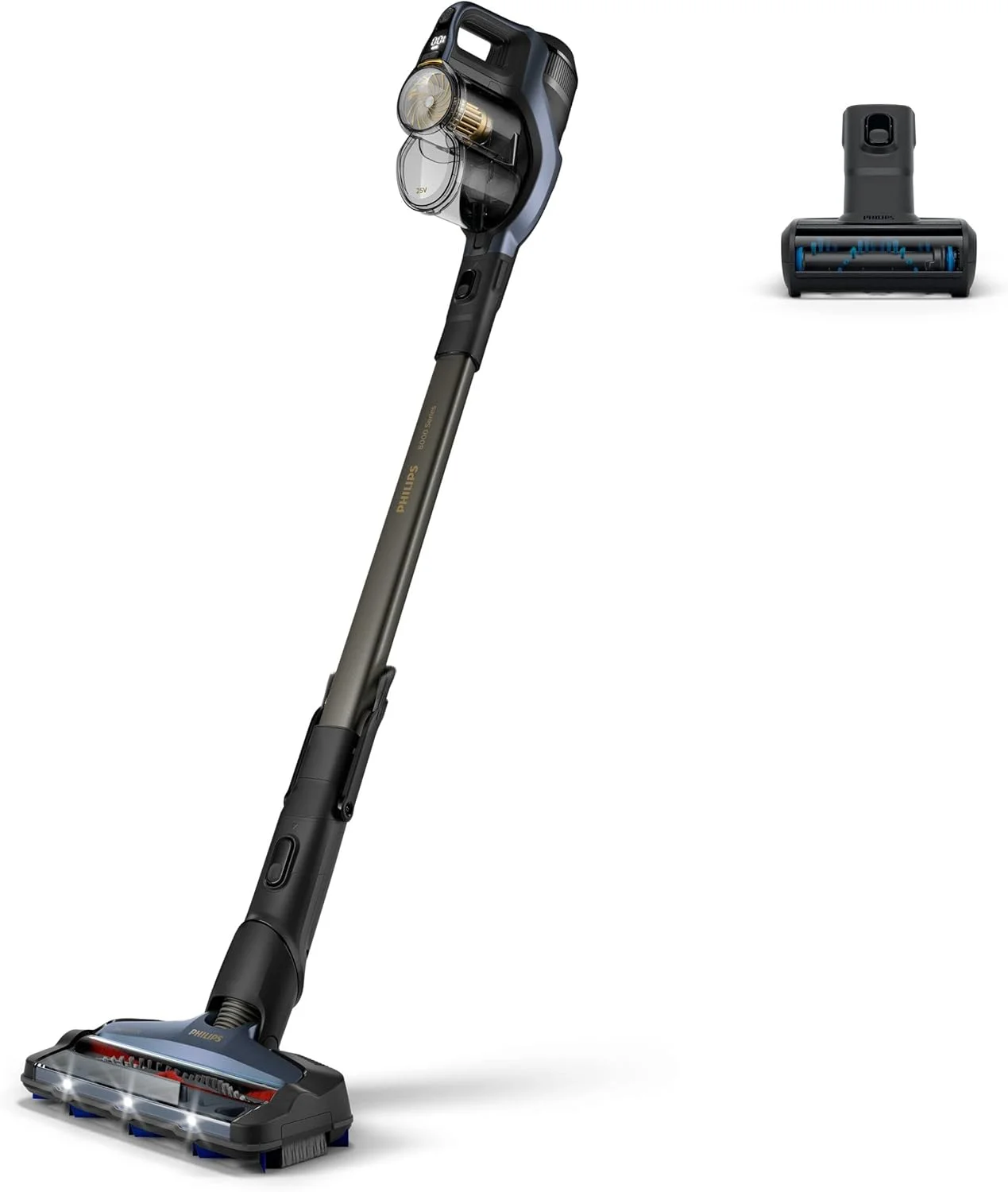 جاروبرقی عصایی بی سیم فیلیپس سری 8000 - نازل مکش 360 درجه، تا 70 دقیقه زمان کارکرد، PowerCyclone 10 - XC8043/61