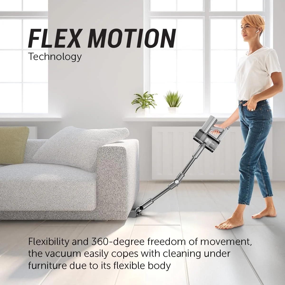 جاروبرقی عصایی شارژی Polaris، زمان کارکرد 60 دقیقه، قدرت مکش 200 وات، تبدیل 6 در 1، فیلتر HEPA 10، قابلیت تمیز کردن خشک/مرطوب، چرخش 360 درجه، مخزن گرد و غبار 0.5 لیتری (بازسازی شده)