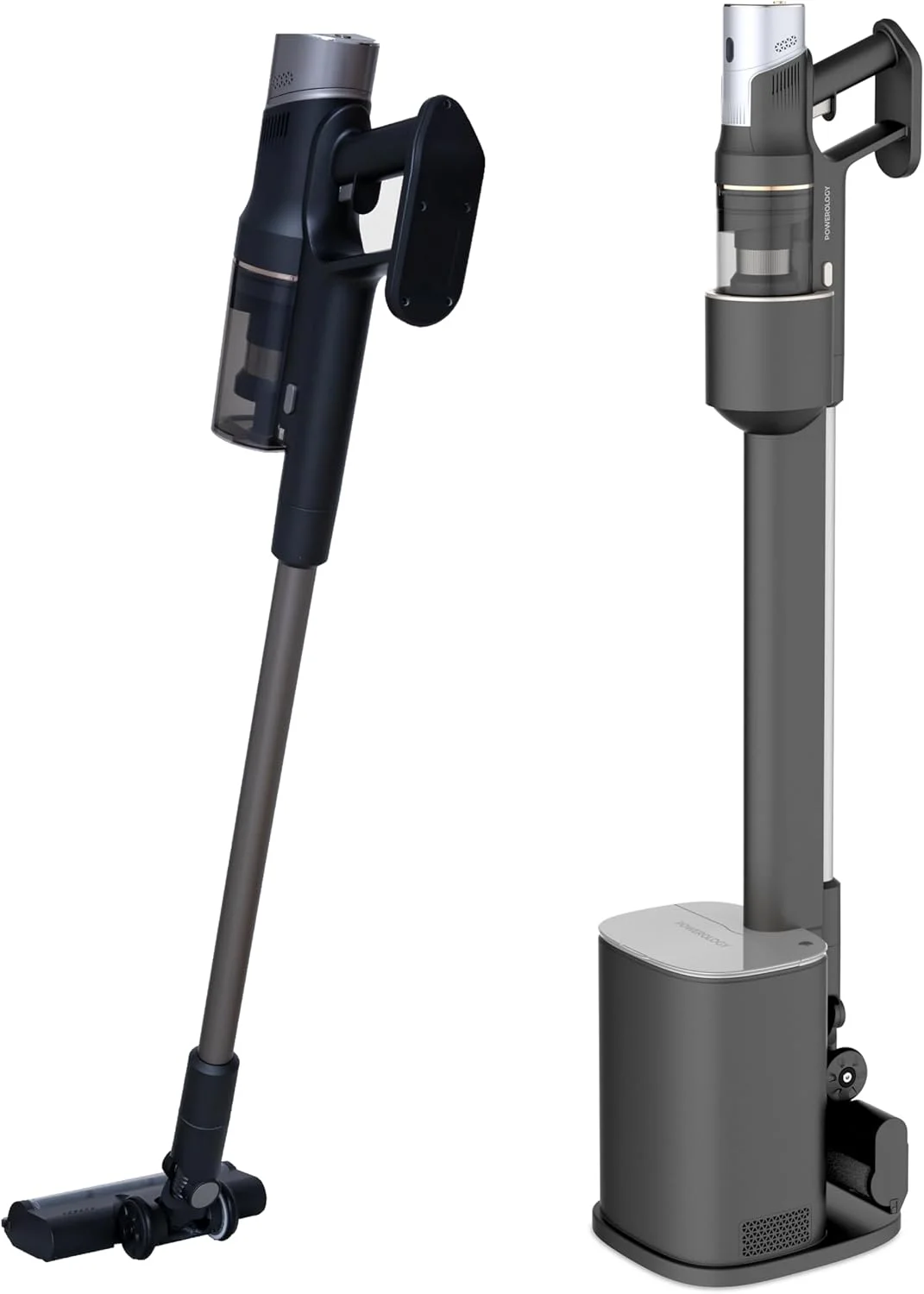 جاروبرقی عصایی بی سیم پاورولوژی با فیلتر HEPA، مکش قدرتمند 400 وات، 45 دقیقه زمان کارکرد، خود تمیز شونده، سبک وزن، قابل حمل، دارای قسمت دستی جداشدنی، مناسب برای فرش و سطوح سخت